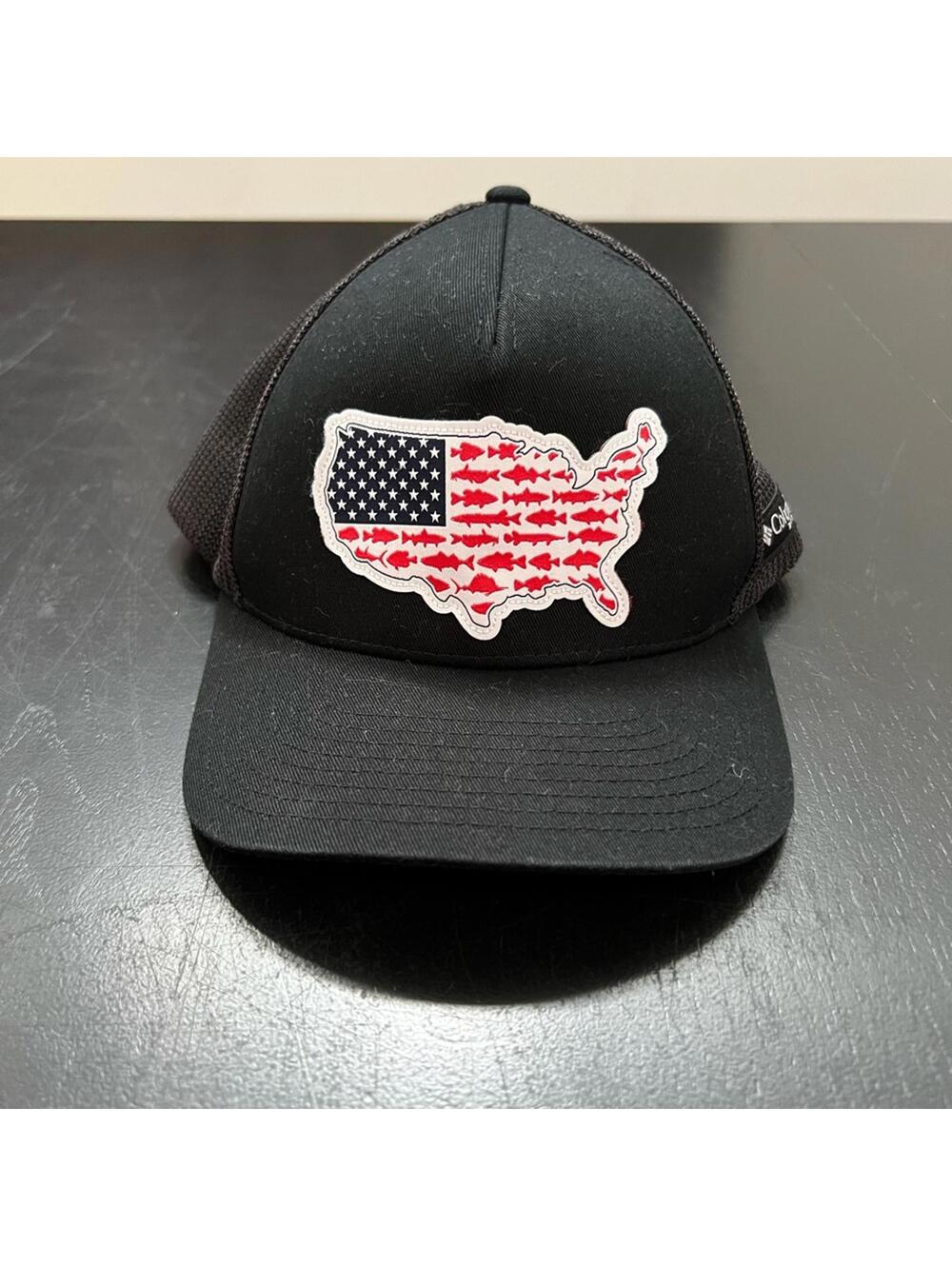 PFG Columbia Black Cap w/ Flag Patch XL